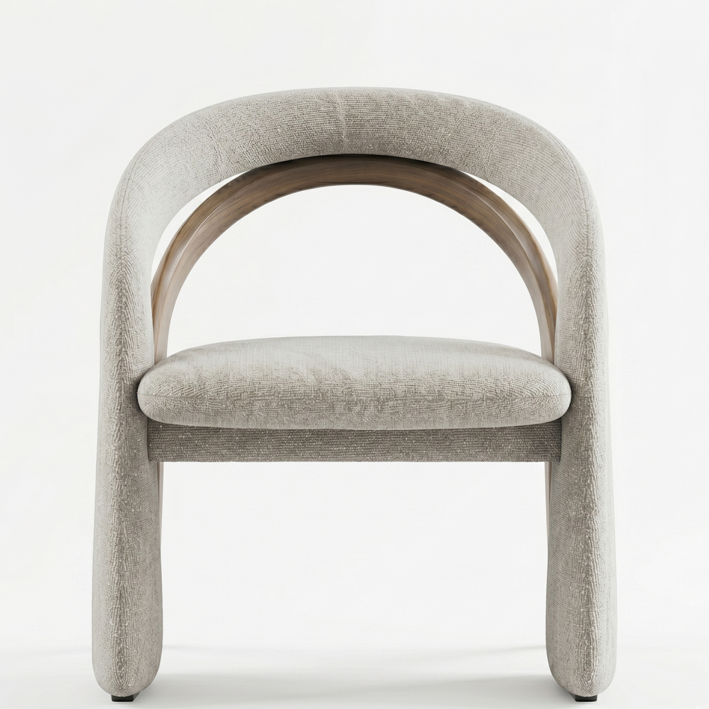 Modern chair with curved design on a white background