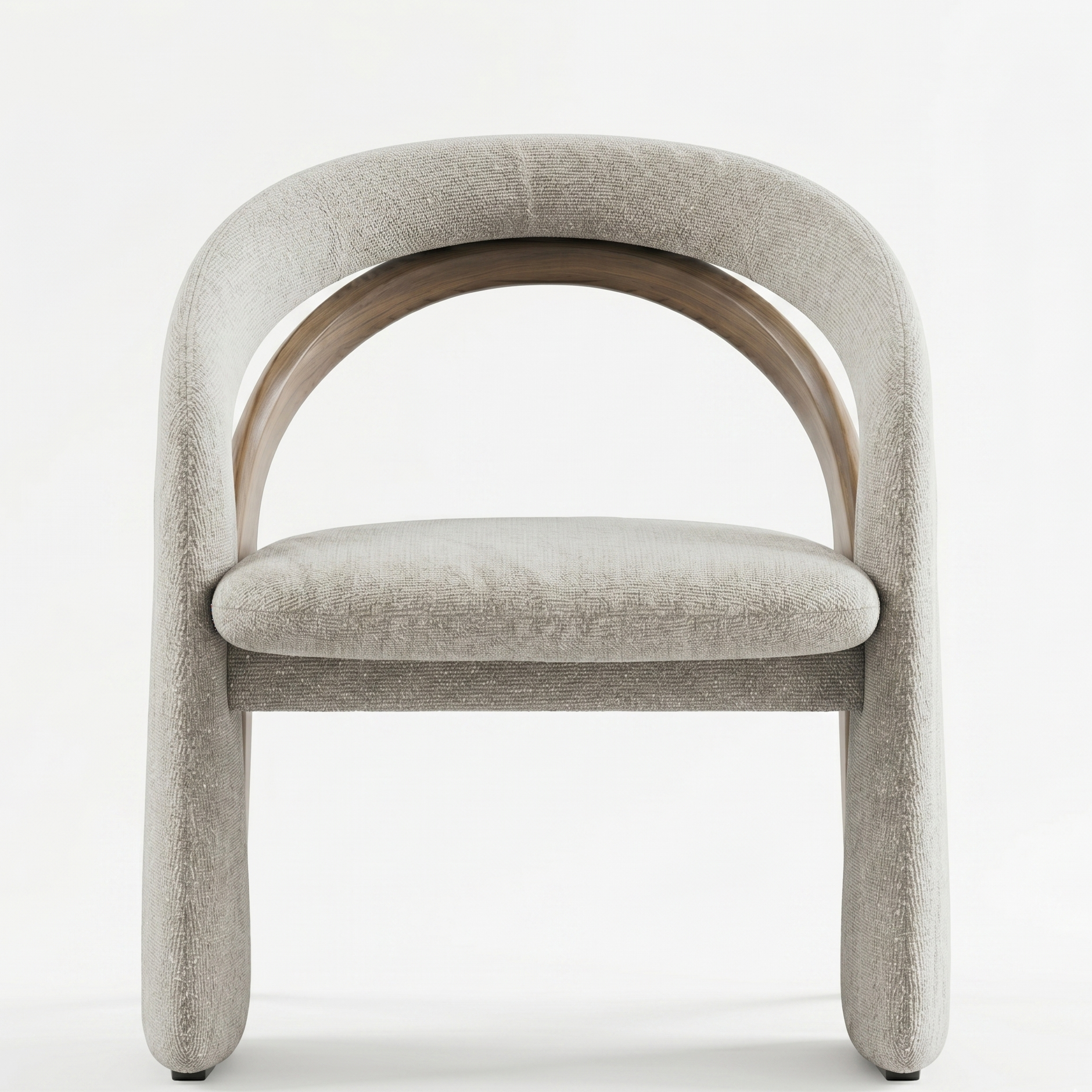 Modern chair with curved design on a white background