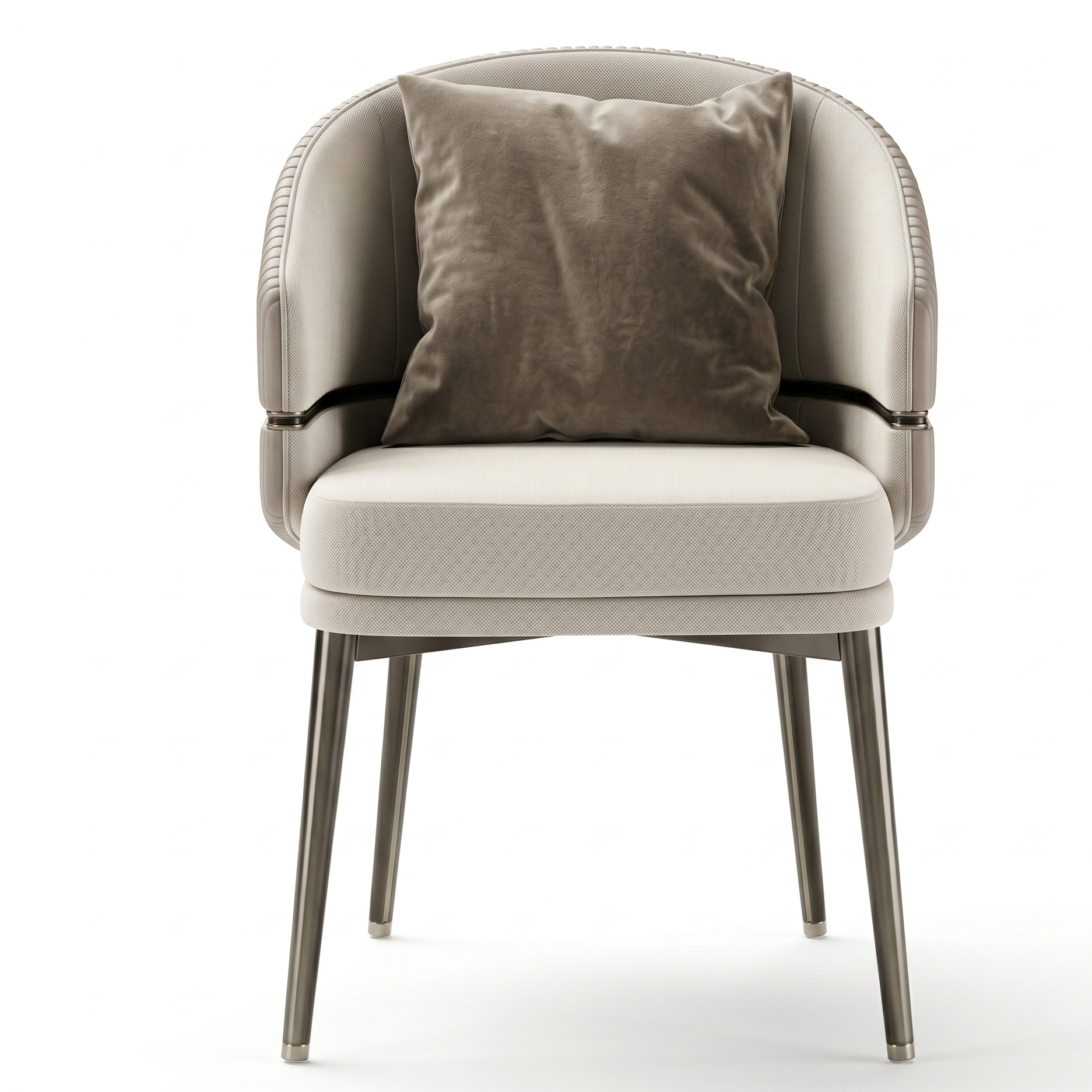 Modern chair with a cushioned seat and backrest on a white background