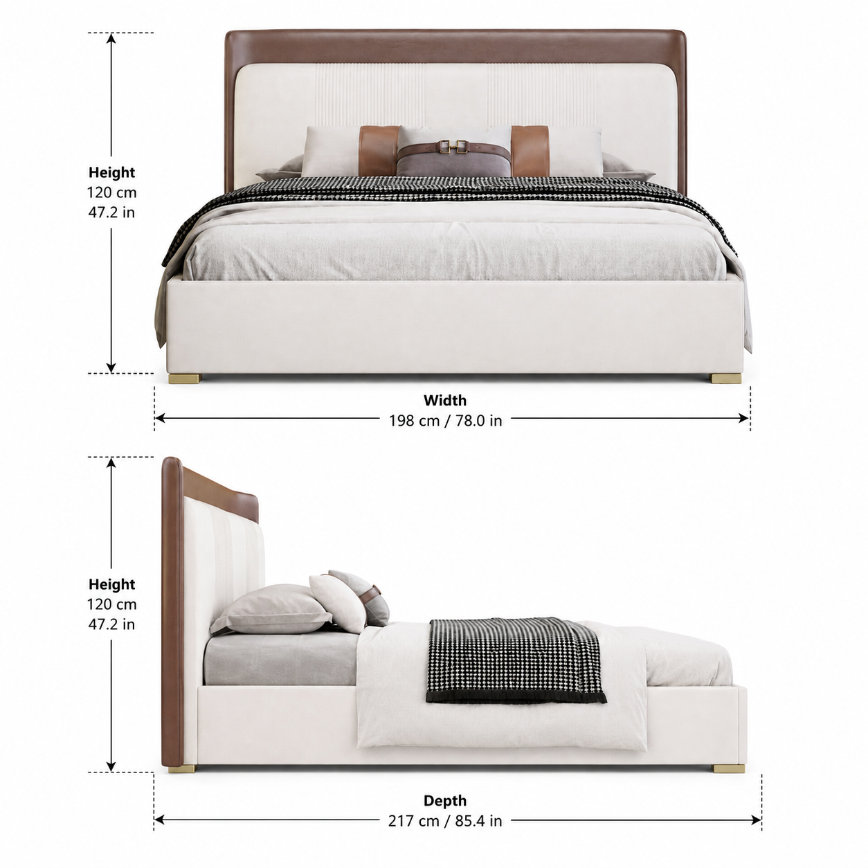 Luxury Bed with Premium Padded Headboard