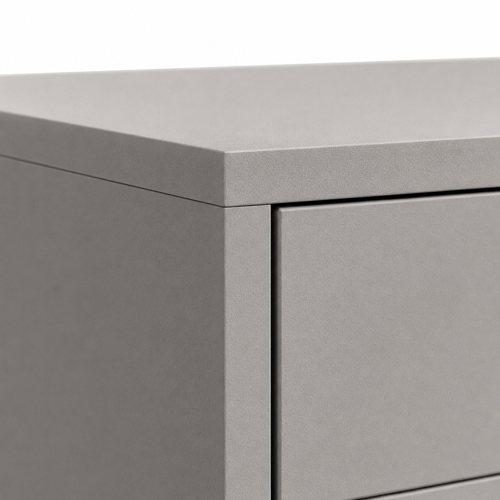 Grey Modern 2 Drawer Bedside Table