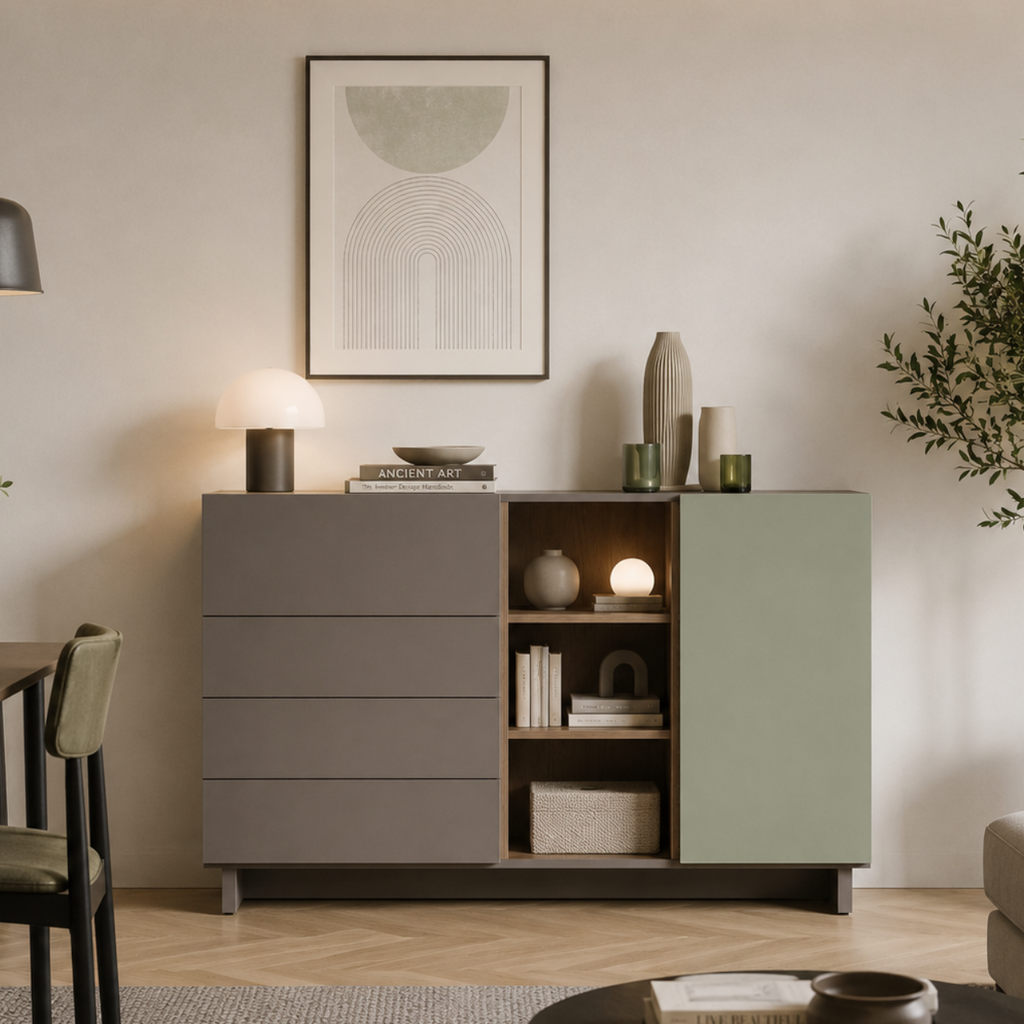 Duo-Tone Laminate Sideboard with Drawer Storage