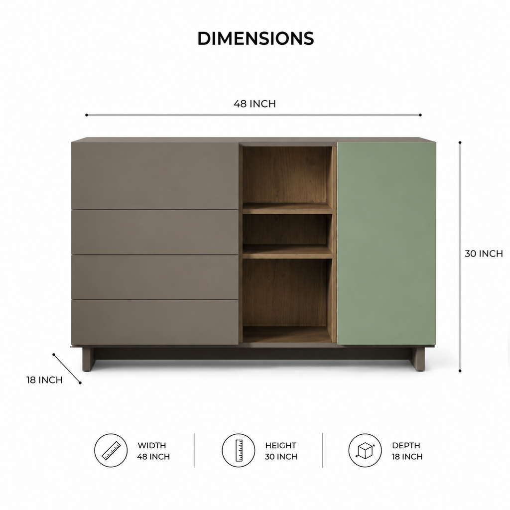 Duo-Tone Laminate Sideboard with Drawer Storage