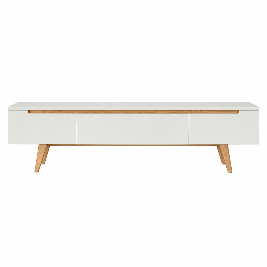 Modern TV Unit with Oak Accent Legs