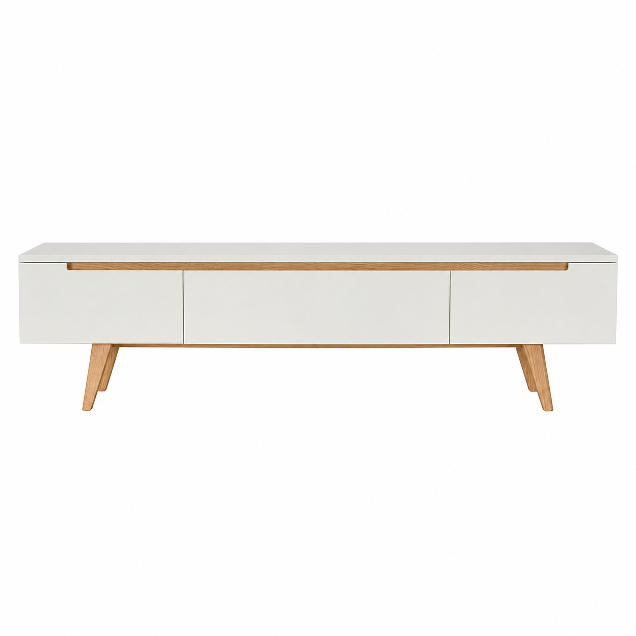 Modern TV Unit with Oak Accent Legs