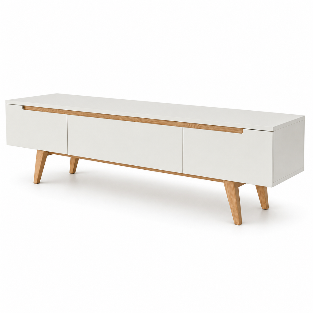 Modern TV Unit with Oak Accent Legs