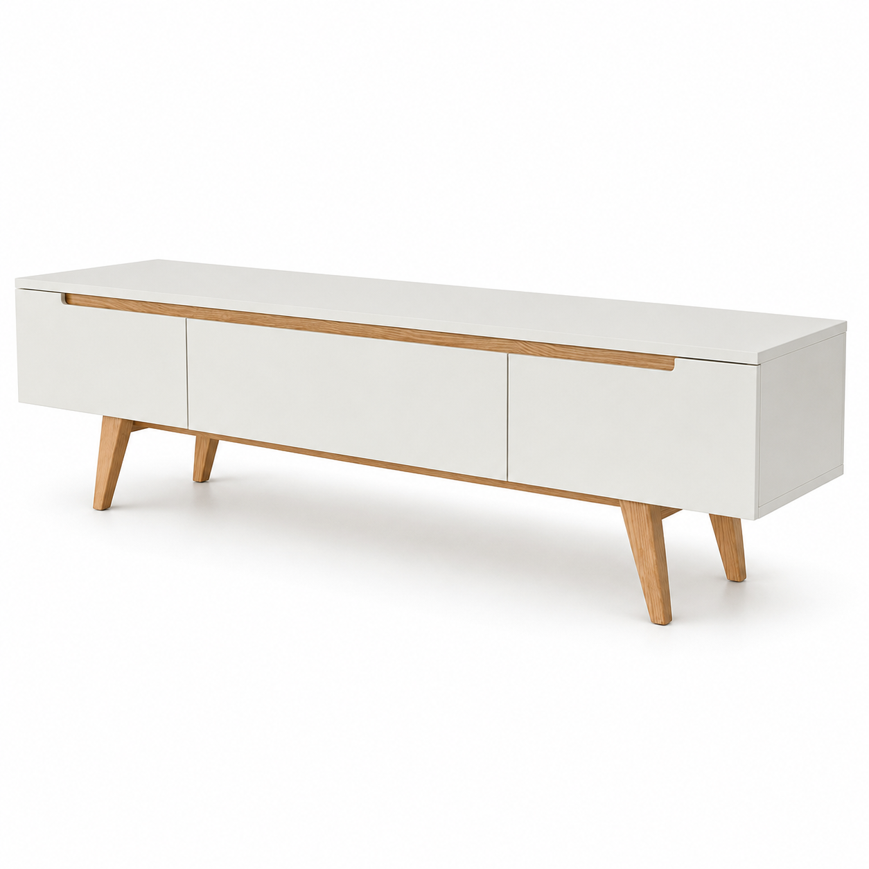 Modern TV Unit with Oak Accent Legs
