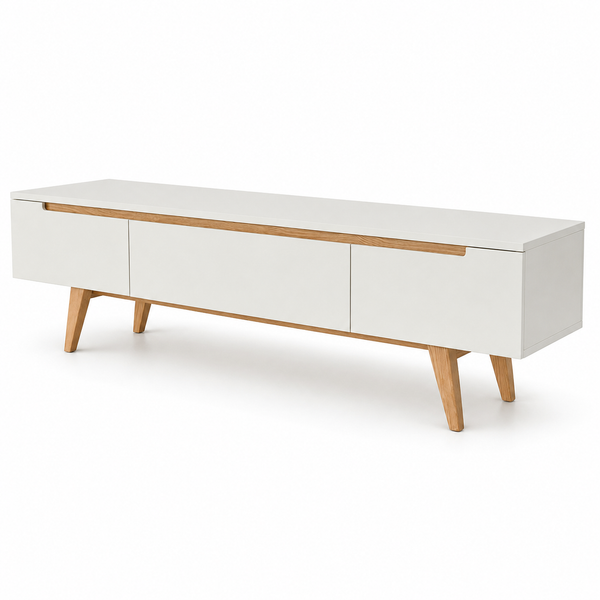 Modern TV Unit with Oak Accent Legs