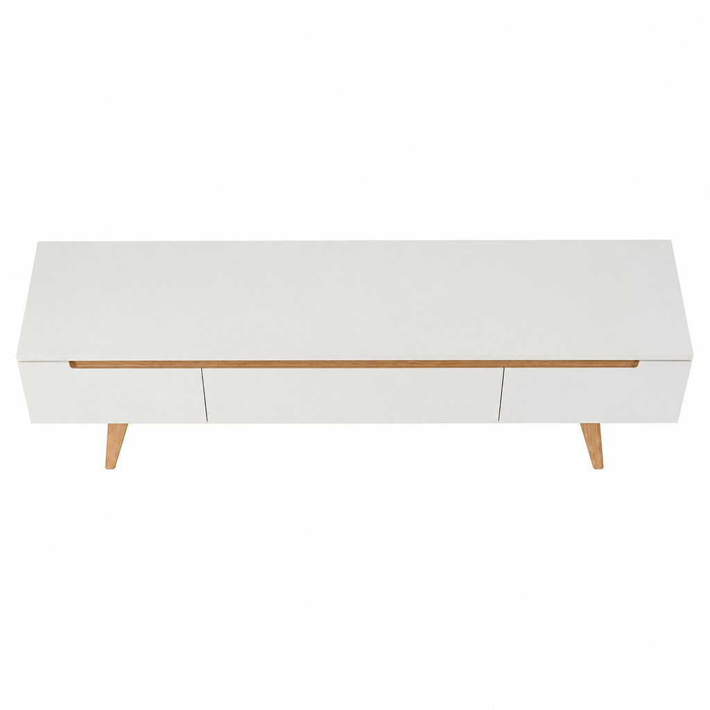 Modern TV Unit with Oak Accent Legs