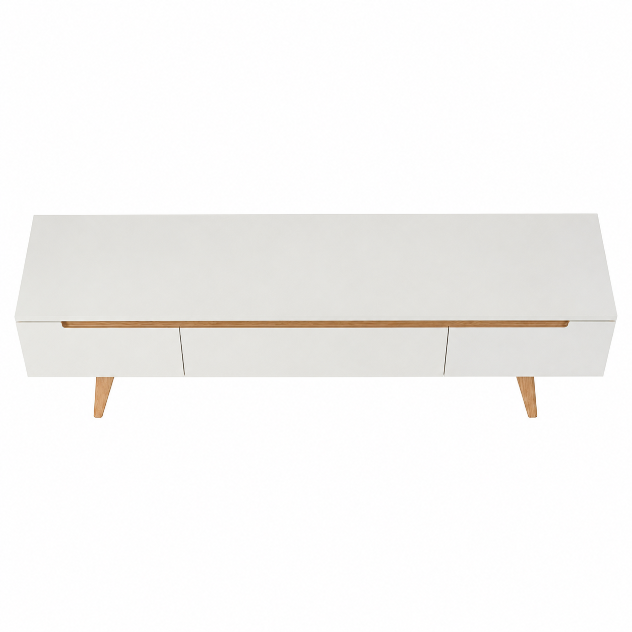 Modern TV Unit with Oak Accent Legs
