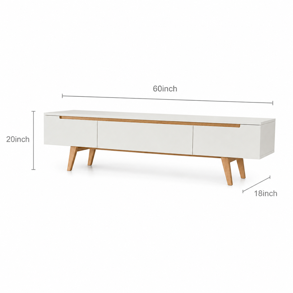 Modern TV Unit with Oak Accent Legs